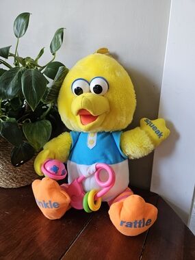 Playskool Baby Busy Big Bird #5407 Sesame Street Sensory Plush 1988